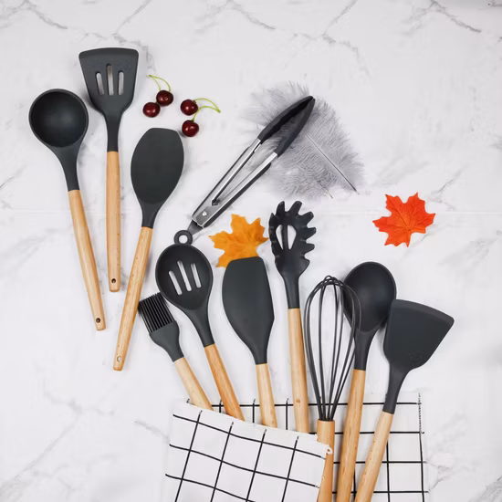 Hochtemperaturbeständiges Silikon-Küchenzubehör-Set, 11-teilig